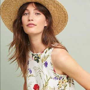 Anthropologie White Floral Crochet Tank NWT